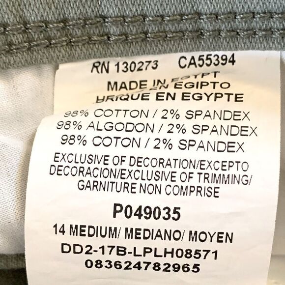 Lee Platinum Cropped Pants Palm Leaf Green Stretch Sz 14 NWT Gorgeous - Picture 5 of 6